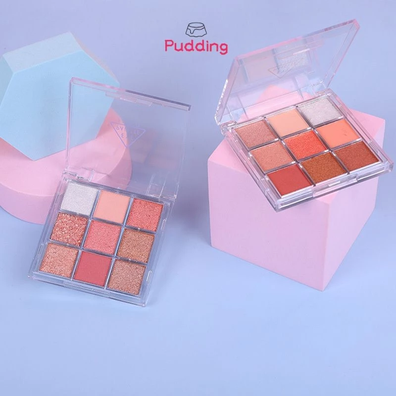 🥥Pudding🥥 อายแชโดว์พาเลท เก้าสี เนื้อแมท ประกายชิมเมอร์ สีสวย ติดทน กันน้ำ แบบพกพา thumbnail 10