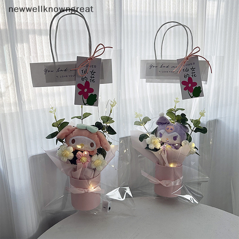 Newwellknowngreat การ์ตูน Sanrio ตุ๊กตาตุ๊กตา Kuromi My Melody Hello Kitty ช่อดอกไม้รับปริญญาของเล่นวันวาเลนไทน์คริสต์มาส Surprise ของขวัญวันหยุด CAD