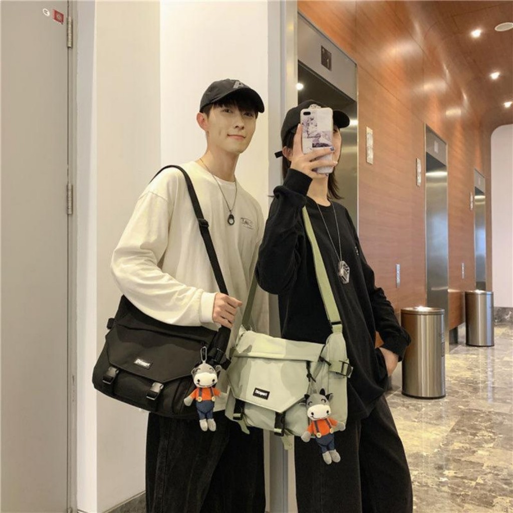กระเป๋า bag กระเป๋าสะพายข้างผู้ชายแบรนด์น้ำฮาราจูกุกระเป๋าสะพายข้างนักเรียนชั้นเรียนกระเป๋าสะพายลำลองญี่ปุ่นหญิ