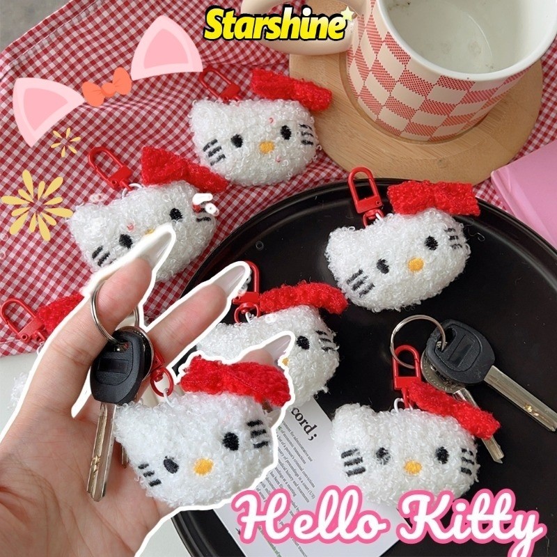 SANRIO การ์ตูนอะนิเมะ สวัสดี คิตตี้ พวงกุญแจ-ของขวัญน่ารักสําหรับนักเรียน-ที่ห้อยกุญแจแมวตุ๊กตาซานริโอสร้างสรรค์-พวงกุญแจแฟชั่นอุปกรณ์เสริม-สําหรับกระเป๋า,จี้ต