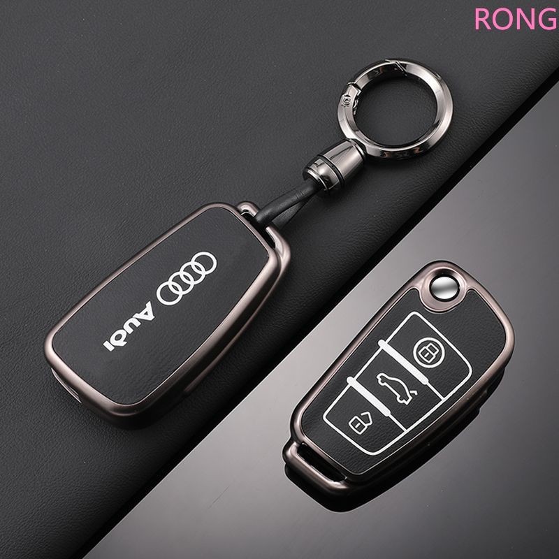 3 ปุ่มพับ TPU ฝาครอบกุญแจรถสําหรับ Audi A1 A3 A6 TTTS R8 S3 RS3 Q2 Q3 Q7 RS6 S6 รีโมทคอนโทรล Key Protector ฝาครอบ