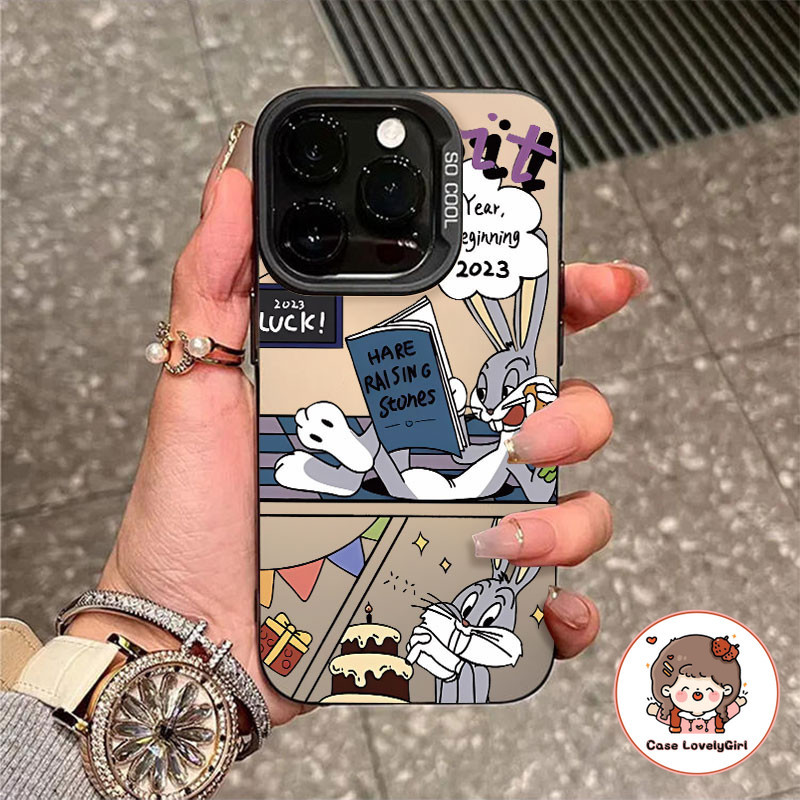 ส่งจากไทย เคส IPhone 15 16 11 13 14 12 Pro Max IPhone 7 Plus 8 Plus X Xs Max การ์ตูนนักเลงกระต่ายเคสสไตล์ตลก