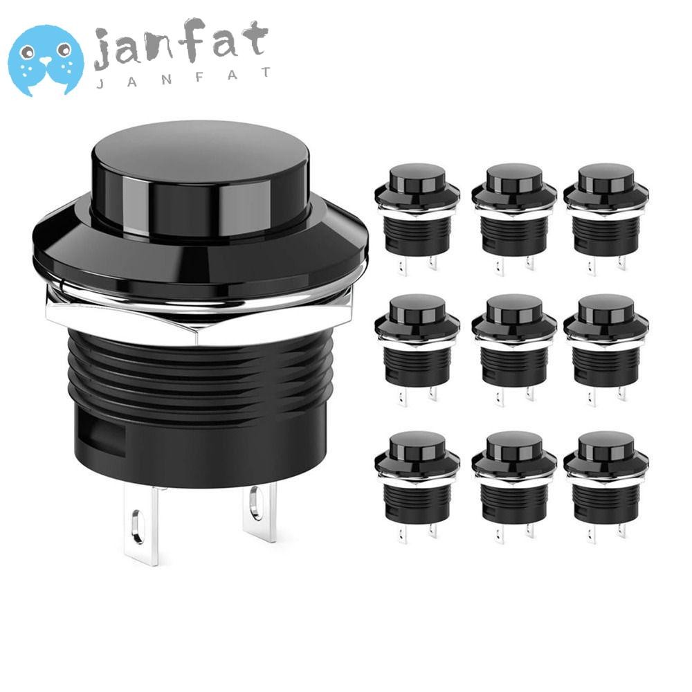 Janfat สวิตช์ปุ่มกด Momentary ไม่มีล็อค Mini ติดตั้งง่ายสวิตช์กลม AC 250V / 3A AC 125V /6A -ON