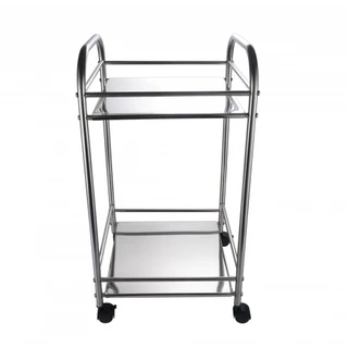 shophome468 SANE ชั้นวางของสเตนเลสอเนกประสงค์พร้อมล้อ 2ชั้น 40x33.5x76ซม. FIBBA รับประกันของเเท้