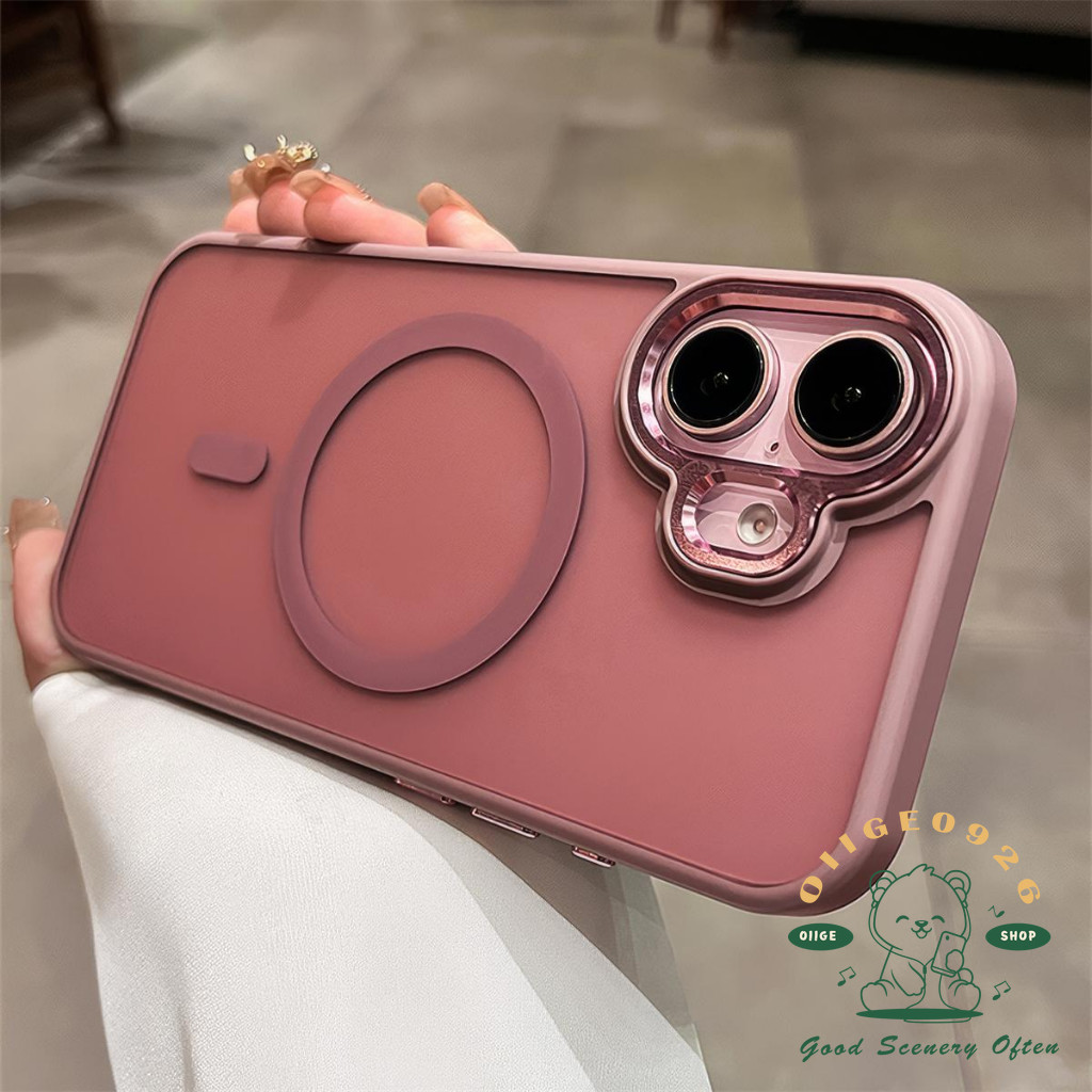 อะคริลิคขัดความรู้สึกผิวแม่เหล็กเคสโทรศัพท์ iphone15 Pro Max 14 13 ปลอกสําหรับเคส iPhone ซิลิโคนนุ่ม TPU กันกระแทก