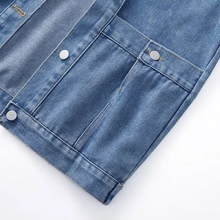 กระเป๋าใหญ่ All-Match Denim เสื้อกั๊กแจ็คเก็ตผู้หญิงฤดูใบไม้ผลิฤดูใบไม้ร่วงสไตล์ใหม่เวอร์ชั่นเกาหลีหลวม Slimmer ดูเสื้อกั๊กด้านบน