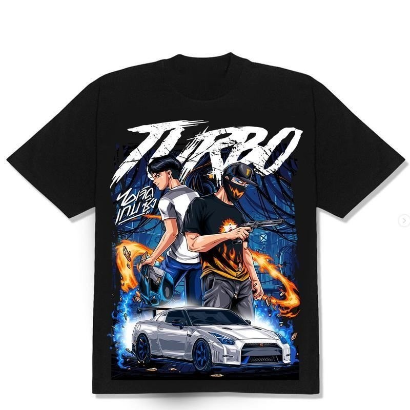 ผ้าฝ้าย 100% เสื้อสื้ TURBO Limited Collecticon Cotton