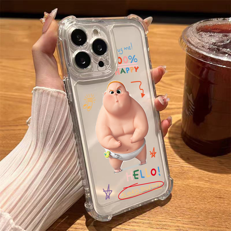 CASE นิ่มกันกระแทกเคสโทรศัพท์ สำหรับรุ่น เคสสำหรับ 13/12/14 Plus Pro Max 8/7 Plus X/XR 11 12proชายอ้วนน่ารักเล็กๆน้อ