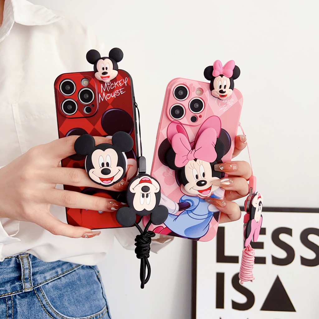 SAMSUNG 3dการ์ตูนminnie Mickeyของเล่นเคสโทรศัพท์สําหรับSamsung Galaxy A6 A7 A8 A9 J2 J5 J7 J4 J8 J6 