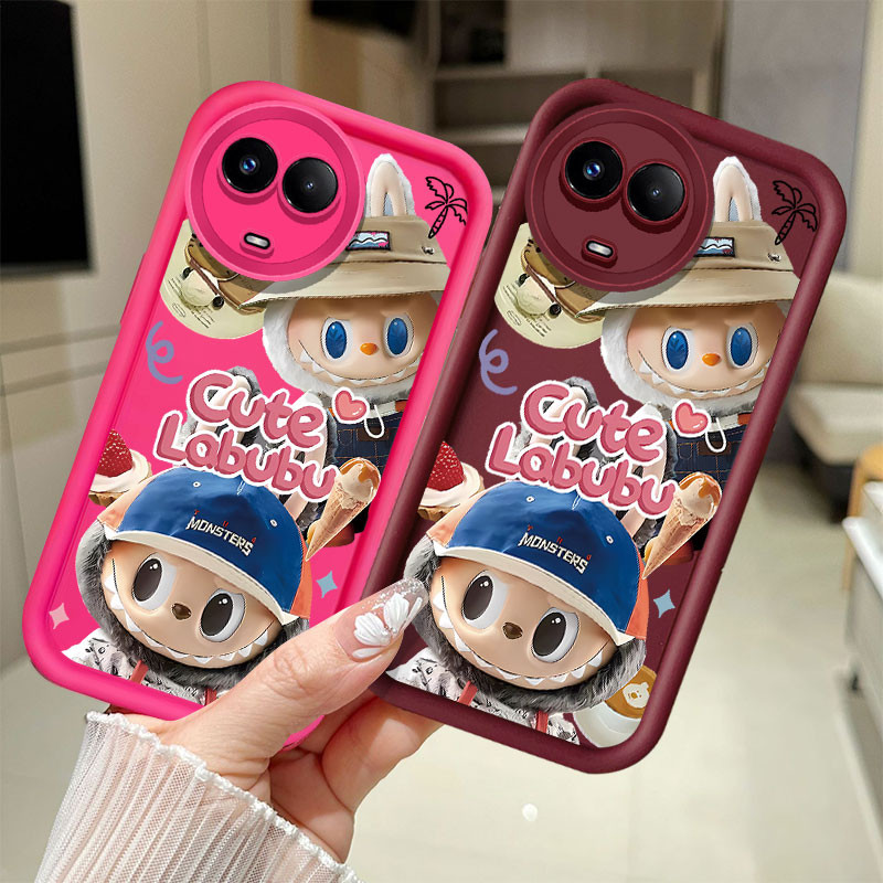 น่ารัก LABUBUคนรักสําหรับRealme 10 7i C17 C21 C33 C55 N55 C1 C11 C12 C25 C15 C2 C30 C30S C35 C53 11X 5 PRO 5S C3sฤดูใบไม้ร่วงกรณีมอนสเตอร์