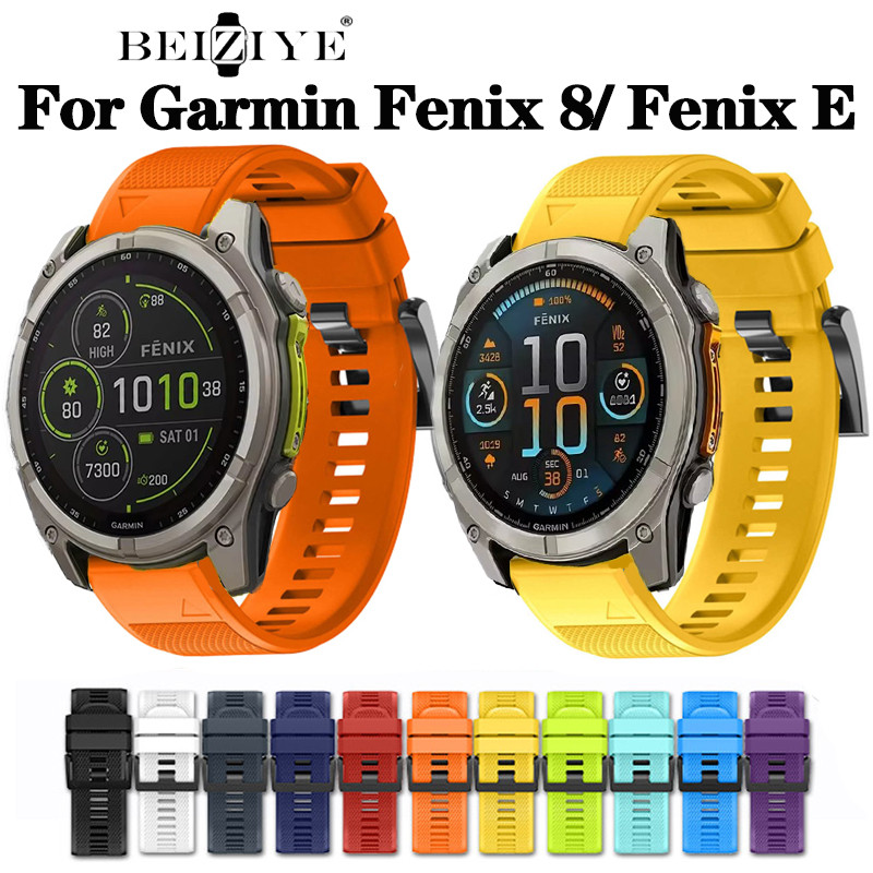สําหรับ Garmin Fenix 8 Series QuickFit 22 มม.26 มม.กีฬานาฬิกาสําหรับ Garmin Fenix 8 E Fenix 8 47 มม.51 มม. สายซิลิโคนสร้อยข้อมือสายรัดข้อมือ