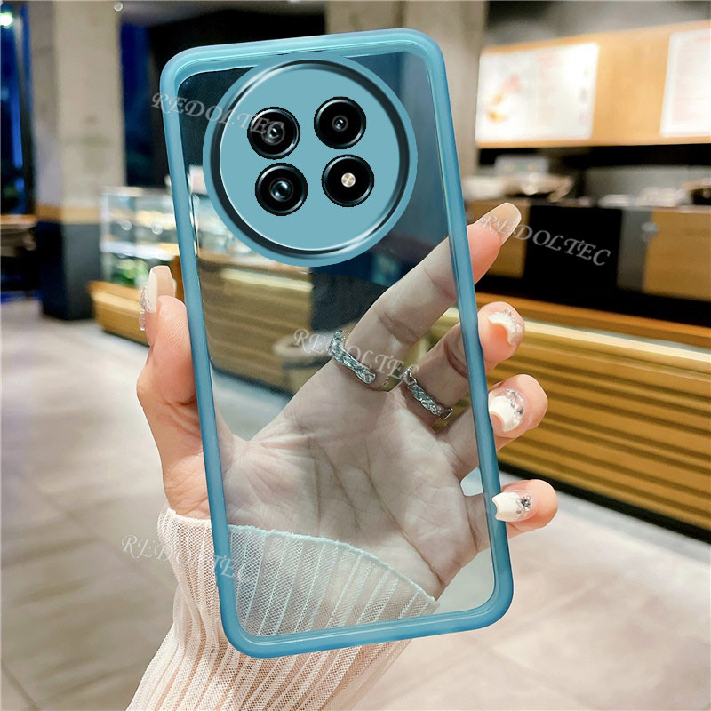 เคส Realme 13 13+ 13Pro 13Pro+ 5G 2024 ใหม่สีบริสุทธิ์บางปลอกใส Realme13 Pro Realme 13 Pro Plus 13Plusกันกระแทกปกอ่อนใสพร้อมตัวป้องกันกล้องเลนส์เต็ม