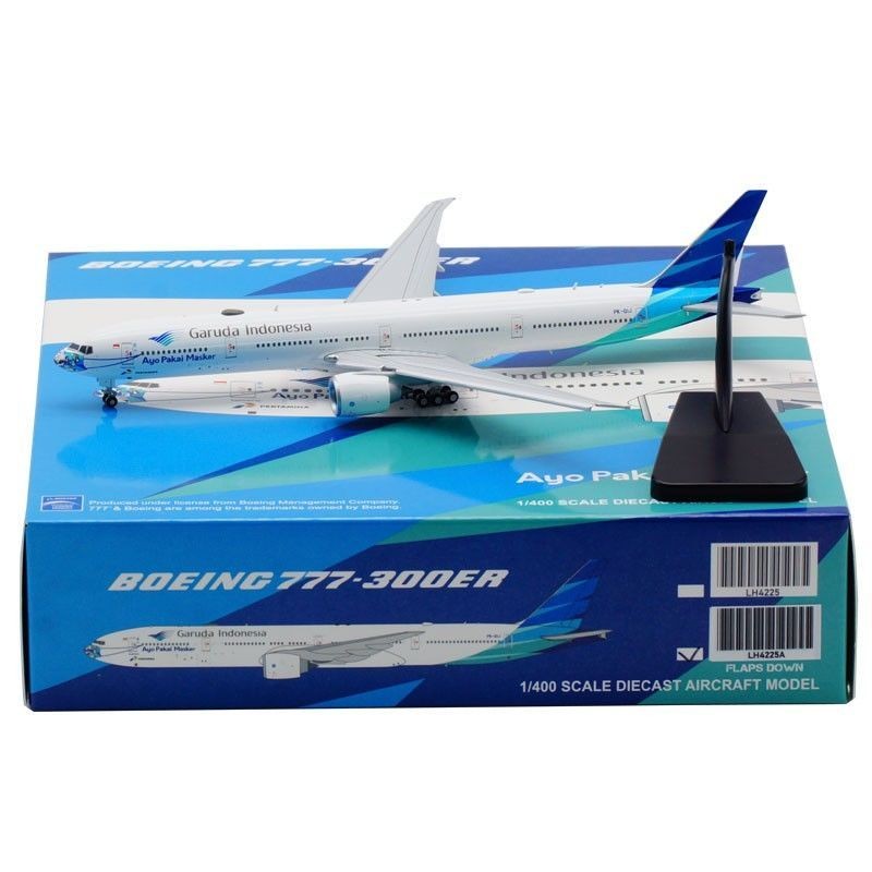 1: 400 JC Wing Airliner รุ่น Garuda Airlines B777-300ER Placket PK-GIJ หน้ากากเครื่อง