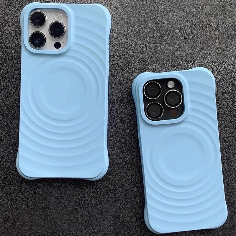 ฤดูร้อน Sky Blue Magnetic ไร้สายชาร์จซิลิโคน Matte เคสโทรศัพท์สําหรับ IPhone 15 14 16 11 12 Pro Max 15pro 13 11 12 15 Plus Xs Max Xr Xs ซิลิโคนนุ่มฝาครอบกันชน