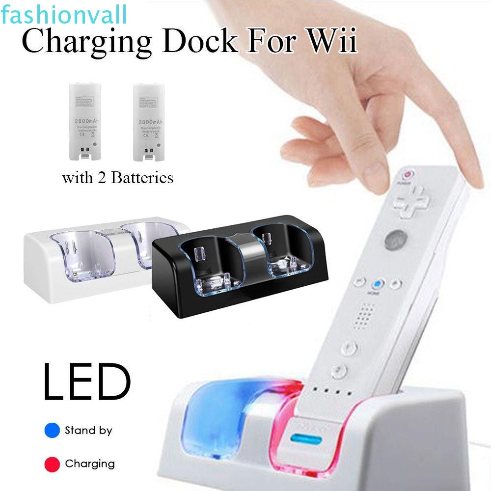 Fashionvall เครื่องชาร์จรีโมทคอนโทรล Universal แบบพกพาทนทานสาย USB Cradle สําหรับรีโมทคอนโทรล WII