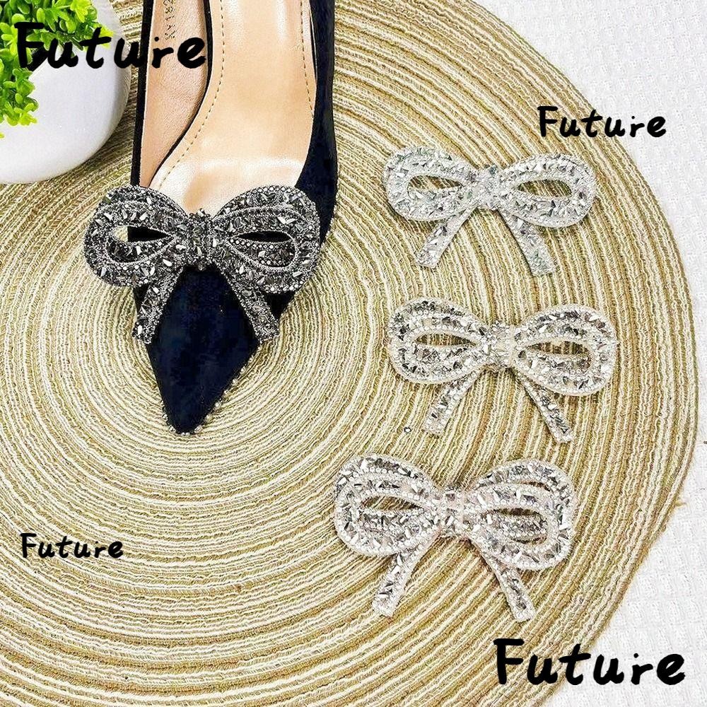 Future บักเกิลติดรองเท้า ประดับโบว์ พลอยเทียม คริสตัล แวววาว สําหรับตกแต่งเสื้อผ้า เจ้าสาว งานแต่งงาน DIY 1 ชิ้น