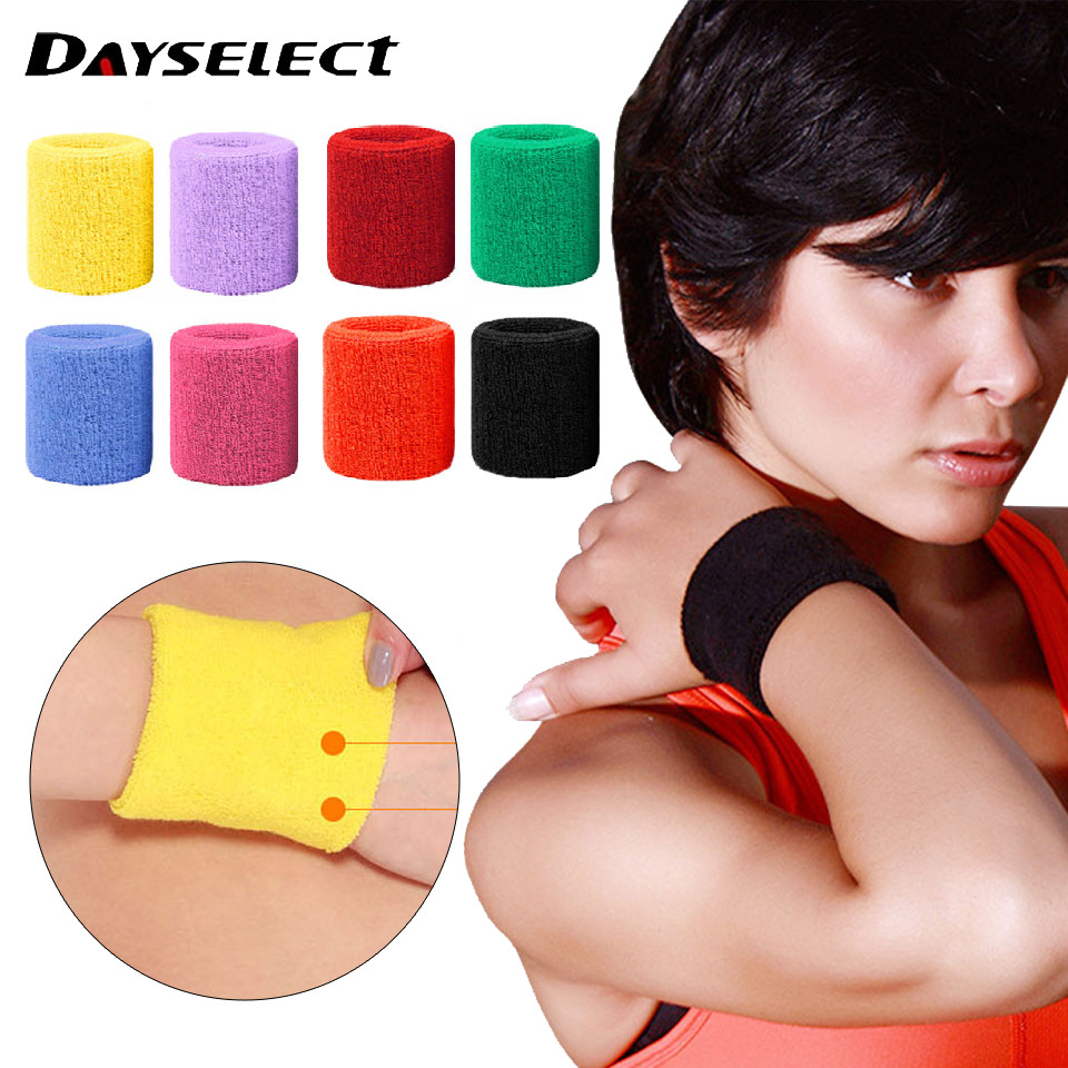 Dayseelect 1 ชิ้นสายรัดข้อมือผ้าฝ้ายกีฬาการดูดซึมเหงื่อ Breathable Elastic Gym ฟิตเนสวิ่ง
