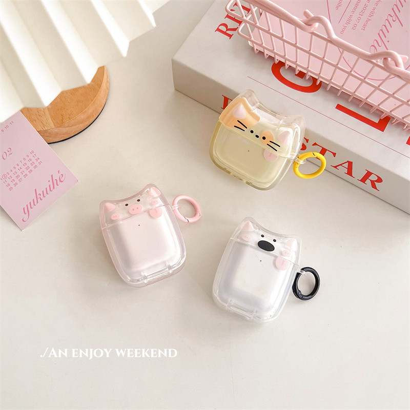 แมวลิ้นตลก เหมาะสําหรับ Airpods1/2 3 Pro Pro2 Airpods4 ชุดหูฟังไร้สายบลูทูธป้องกันกรณี Air Pods Pro 3 4 หูฟังป้องกันกรณี