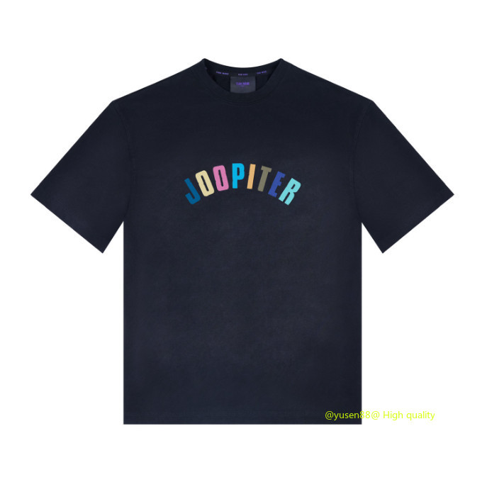 **** ร้อน ** โลโก้สีฉีดตรงสไตล์ใหม่ล้างน้ําแขนสั้นทีมพิมพ์เสื้อยืดแขนสั้น