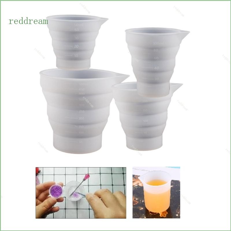 Redd ถ้วยพับอีพ็อกซี่เรซินหล่อ Mould DIY เครื่องมือเครื่องประดับสําหรับศิลปะเรซินและ