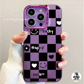 เคสไอโฟน11 15 สีดำและสีขาวหมีตาราง สําหรับ IPhone 11 13 12 7Plus 14 15 11 Pro MAX 8 7 Plus X XR XS Max SE Luxury Case