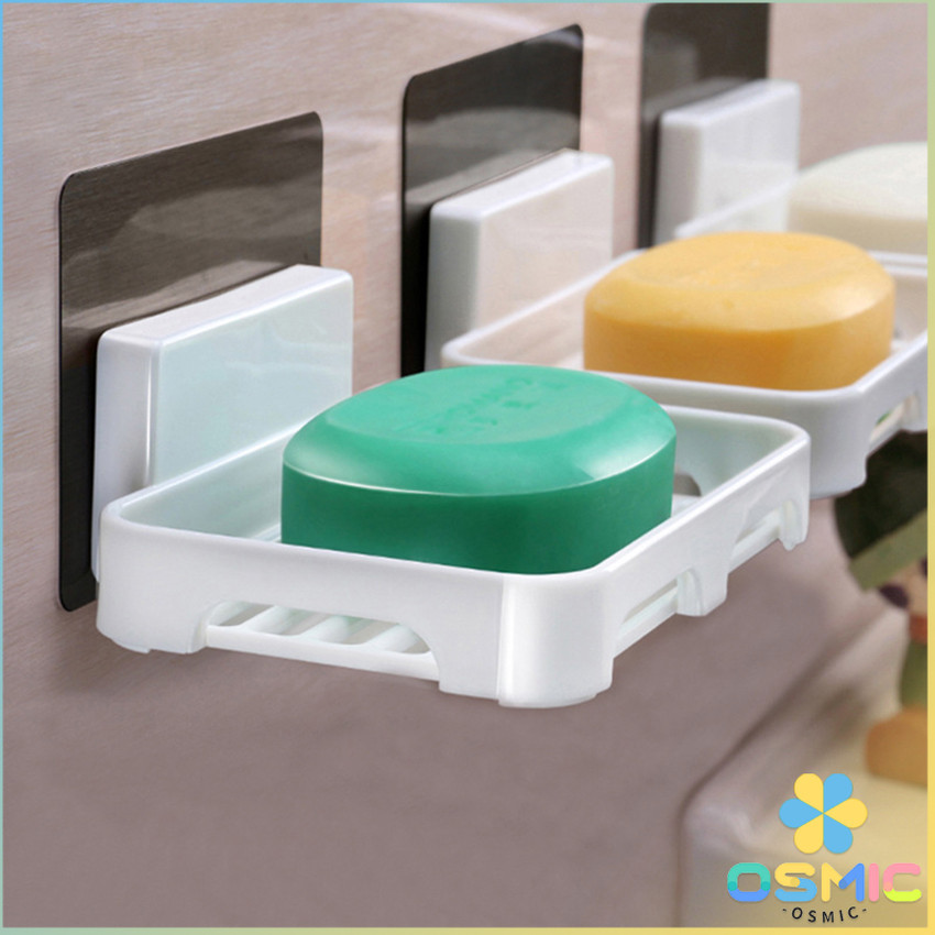 MIC ที่วางฟองน้ำล้างจาน ที่วางสบู่พลาสติก ไม่ต้องเจาะผนัง Wall-mounted soap dish