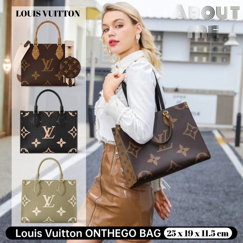 ✅หลุยส์วิตตอง✅ Louis Vuitton ONTHEGO กระเป๋าถือขนาดกลาง LV New Tote Bag Mini Size Ladies Messenger B