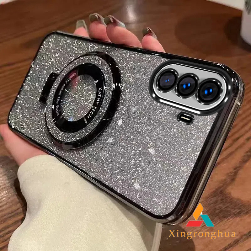 ปลอก Huawei nova y70 หรูหรา Electroplated Glitter เคสโทรศัพท์ tective Shell ใสกันกระแทกพร้อมวงเล็บ