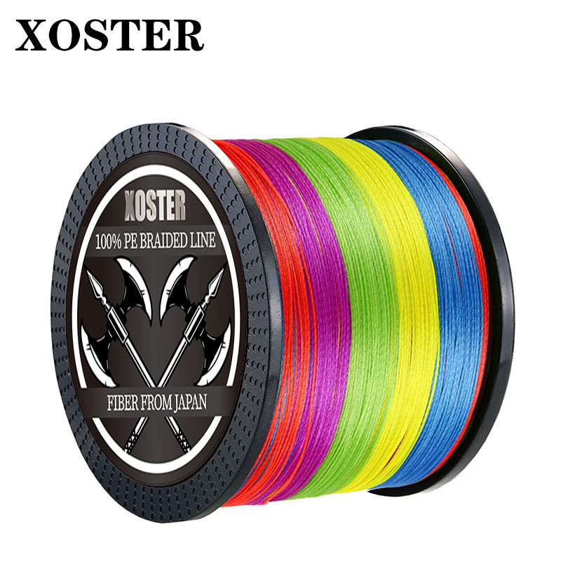 Xoster 4x300M 500M 1000M สีเดิม4 strands Japan Super strong PE สายตกปลาถักเชือกตกปลาด้ายถักเปีย thre เชือกตกปลาสายตกปลาถักสายรอกตกปลา