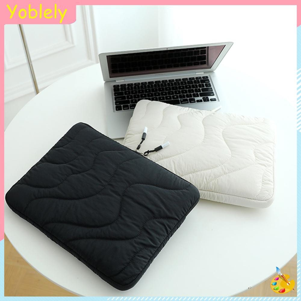 [Yoblely.th] กระเป๋าแล็ปท็อปพกพาสูงสุด 15 นิ้ว Preppy แล็ปท็อปแขนกระเป๋าสําหรับ MacBook iPad
