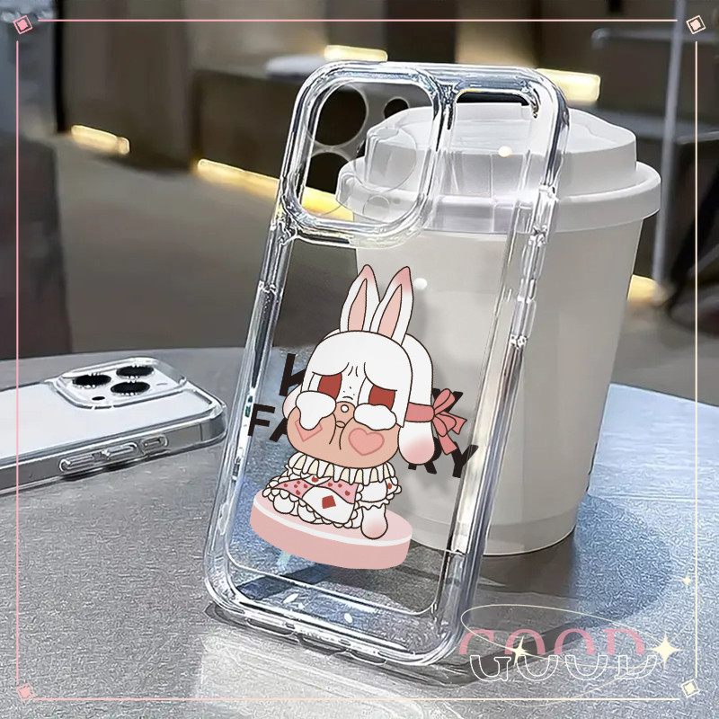GOOD เคสโทรศัพท์มือถือแบบนิ่ม น่ารัก อ้วน ตุ๊กตุ๊ก สําหรับ iPhone 16 15 14 13 12 11 Pro Max X/Xs Xr 7 8 Plus CRYBABY