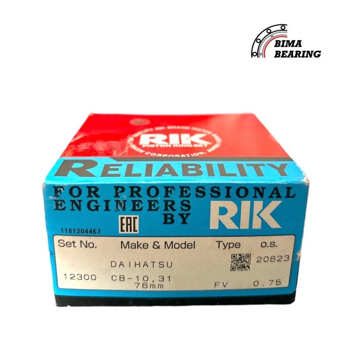 แหวนลูกสูบ Seher Daihatsu Hijet S75 Zebra S88 1.0 1000Cc Rik Riken JAPAN ORI