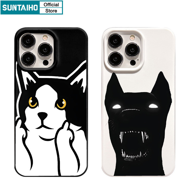 Suntaiho ตลกที่ไม่ซ้ํากันปลอกการ์ตูนสุนัขรูปแบบเคสโทรศัพท์สําหรับ Iphone 15 14 12 13 11 Pro Max IP 7 8 Plus Iphon X Xs XR Xs Max ซิลิโคนนุ่มพรีเมี่ยมกันกระแทกปกหลัง