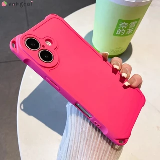 พร้อม Lanyard Holes สําหรับ Vivo V40 V30 V29 V27 V25 Pro V23 5G เคสโทรศัพท์ 4 สี่มุม Lanyard สายคล้องหลุม Candy Color Matte Frosted Simple Soft Casing Cases กรณีปกหลัง