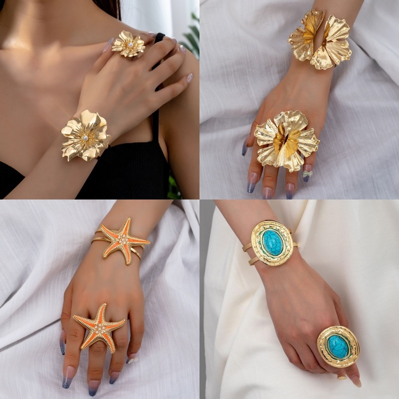 1เซ็ตดอกไม้ที่พูดเกินจริงสร้อยข้อมือแหวนอารมณ์คํานวณพรรคอุปกรณ์เสริม