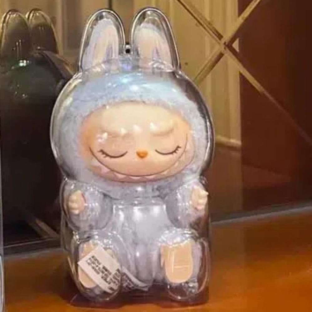 Solarflux Labubu เกราะป้องกัน, กันน้ํา Anti-lost Sit Down Labubu กระเป๋าเก็บ, ทนทาน Peadant แขวนกระเป๋าแบบพกพาโปร่งใสฝุ่นกลางแจ้ง