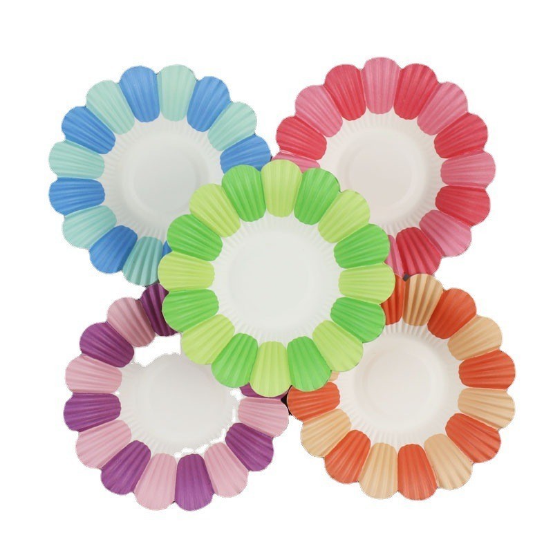 ถาดกระดาษกลีบ 50pcs Disposable Party บนโต๊ะอาหาร Petal discs