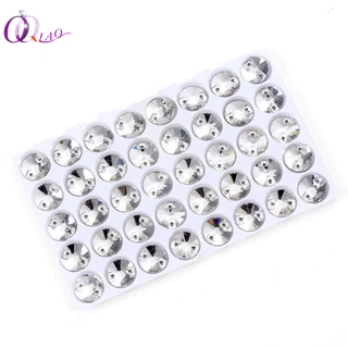 Rivoli คริสตัล AB เย็บ Rhinestones เย็บปักถักร้อยรอบรูปร่างคริสตัล Strass เสื้อผ้ารองเท้าชุดแต่งงานตกแต่ง