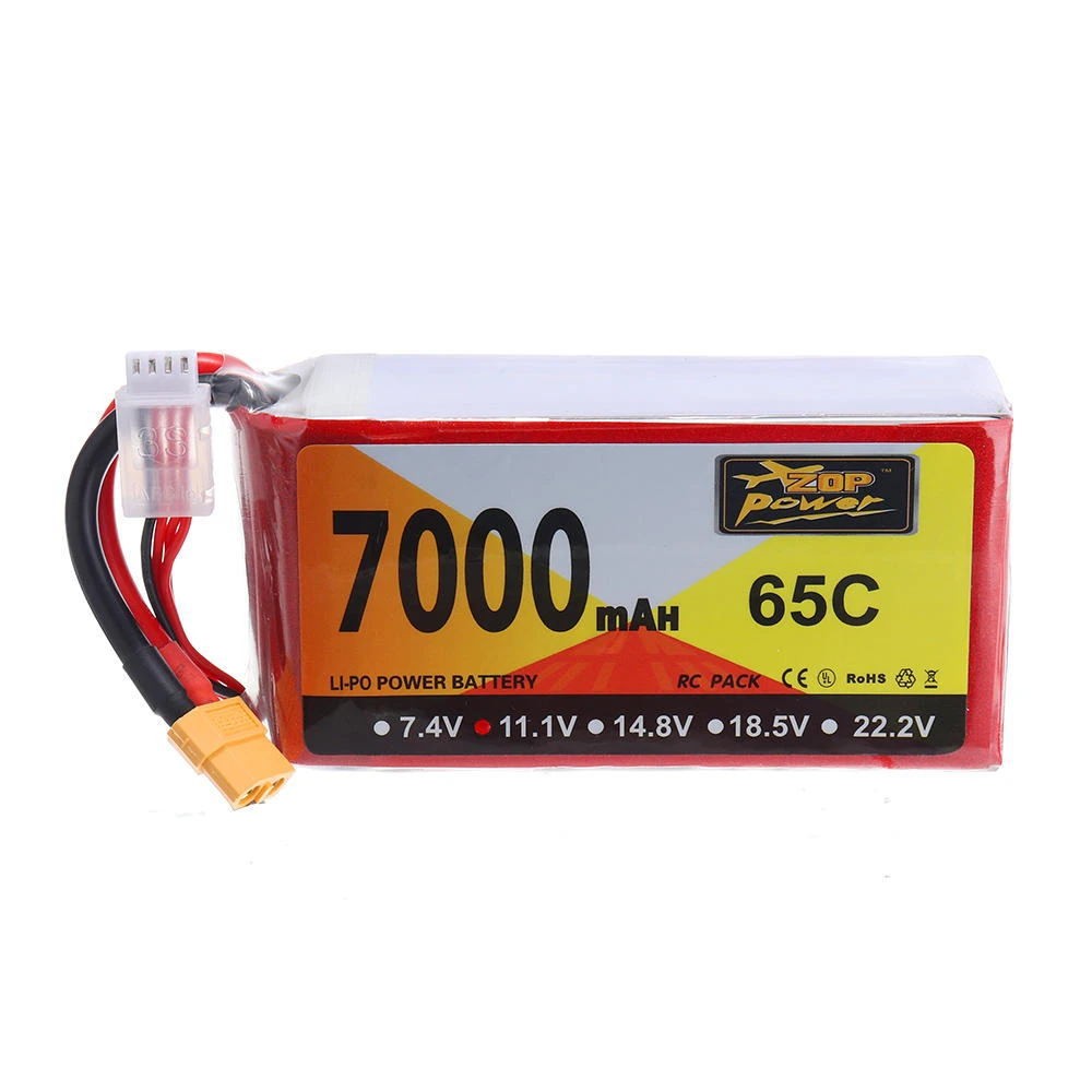 โรงงาน ZOP ความจุขนาดใหญ่รุ่นโดรน rc7000mah2s3s11.1v กำลังขยายสูง1143125แบตเตอรี่ลิเธียม
