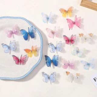 5pcs ใหม่น่ารักเจ้าหญิงตาข่าย Double-layer ผีเสื้อน่ารักสาว Hairpins เด็ก Headwear Hairgrip กิ๊บติดผมอุปกรณ์เสริมผม