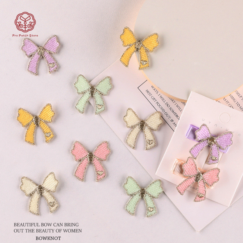Pro Patch Store Original สีหลากสี Bow Series DIY เย็บปักถักร้อยแพทช์สําหรับสติกเกอร์เย็บปักถักร้อยแพทช์สําหรับเสื้อผ้าป้ายสติกเกอร์