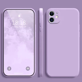 เคส iPhone 11 สีทึบ iPhone 12 เคสซิลิโคนป้องกันการตกสีธรรมดาเรียบง่าย YT