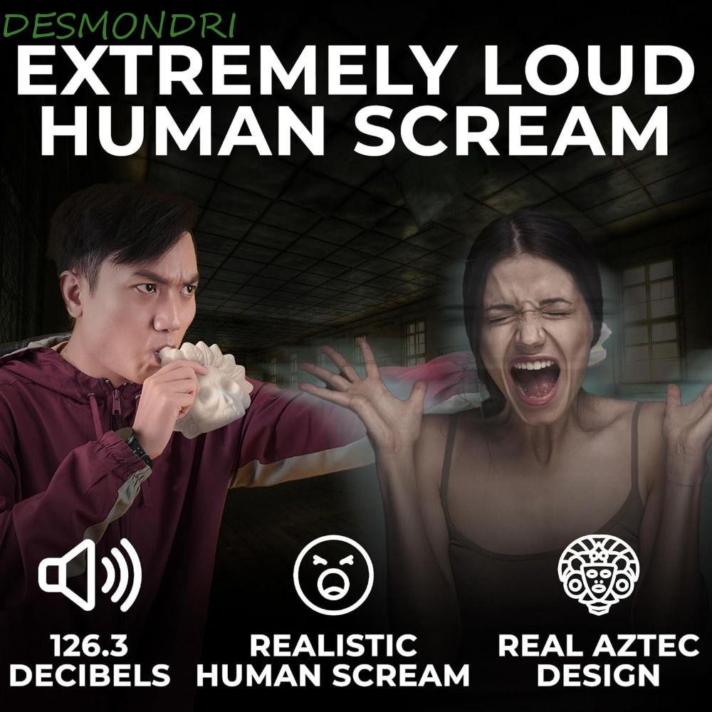 Desmondri นกหวีด Aztec แท้, Decompress Death Whistle Tao Dis Howling, Cool Spooky Ancient Warriors Intense Roaring Whistle เครื่องดนตรี