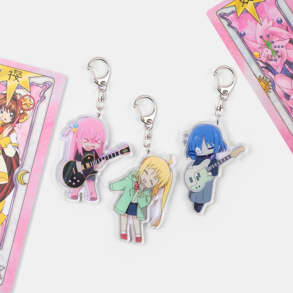การ์ตูน Bocchi The Rock สาวพวงกุญแจอะคริลิคแฟชั่นอะนิเมะตัวละครรูป Keyrings คอสเพลย์ของขวัญของที่ระลึก
