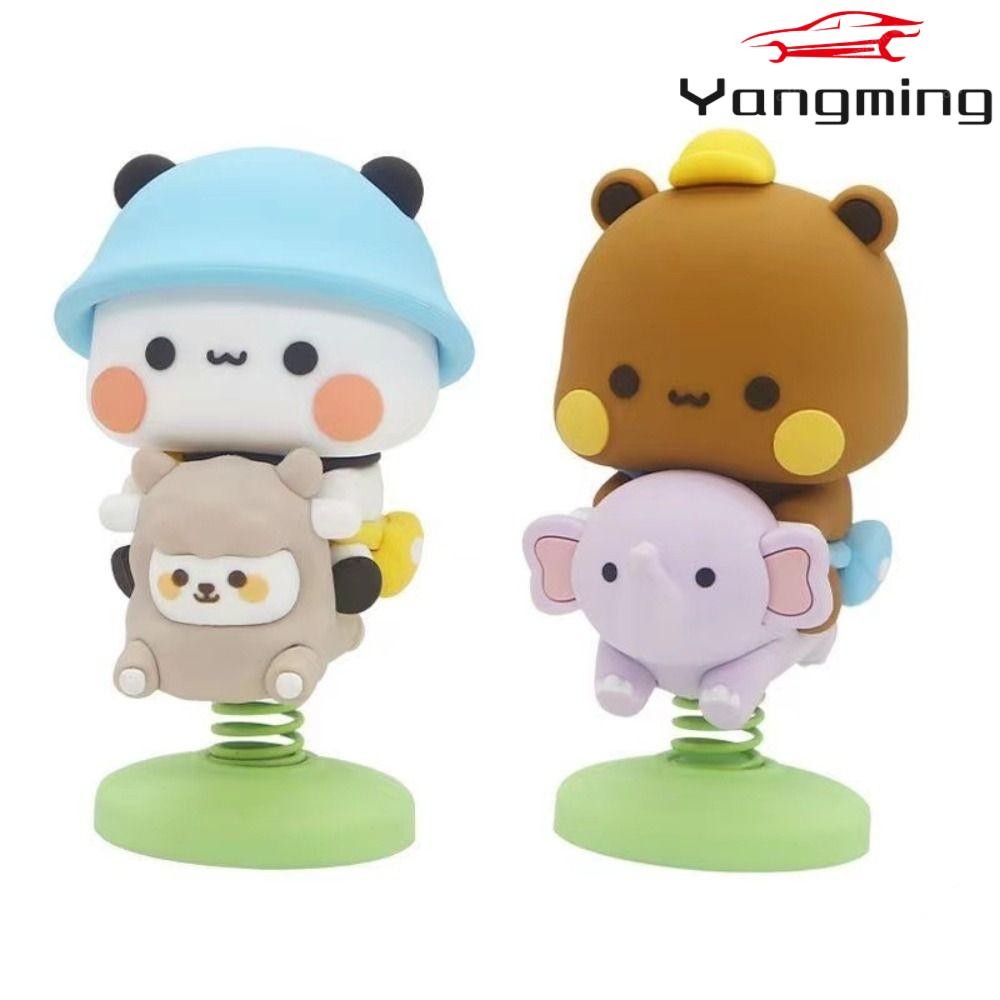 Yangming Panda Bear รูป, PVC Dubu Bubu Dudu Bear ของเล่น, น่ารัก Kawaii เขย่าหัวสะสมคอนโซลกลางรถเครื่องประดับรถบ้าน