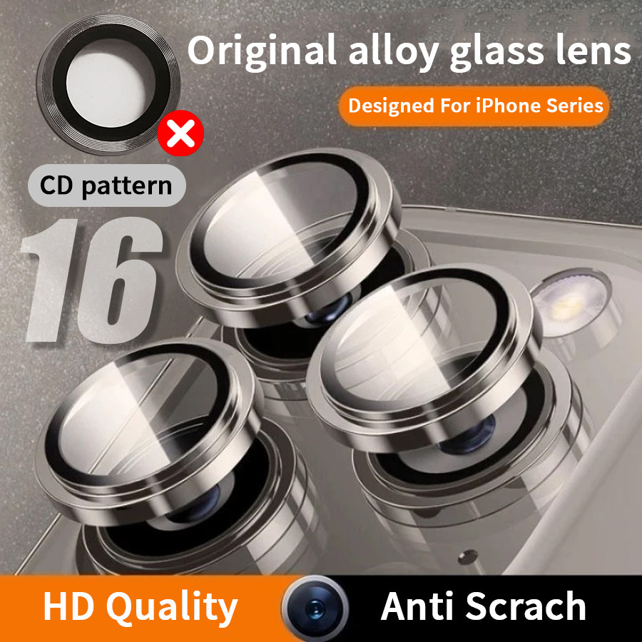 1pcs การถ่ายภาพความละเอียดสูง Ultra-Thin โทรศัพท์เลนส์สําหรับ iPhone 16 15 Pro Max Plus แหวนโลหะฝาครอบกล้อง