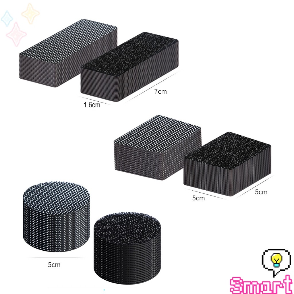 SMART【มีสินค้าในสต๊อก】เทปตีนตุ๊กแกมีกาวในตัว แบบ ขน+หนาม และ มีกาวด้านนอก ติดผ้าม่าน ติดหน้าต่าง 10Pcs/แพ็ค Nylon Buckle - รูปที่ 7