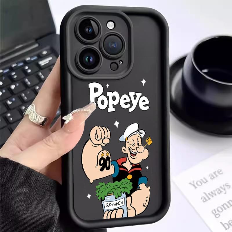 เหมาะสำหรับ Infinix Smart 5 6 Plus 7 HD 8 Pro กรณีโทรศัพท์ป้องกันการตกเคส Cartoon Popeye
