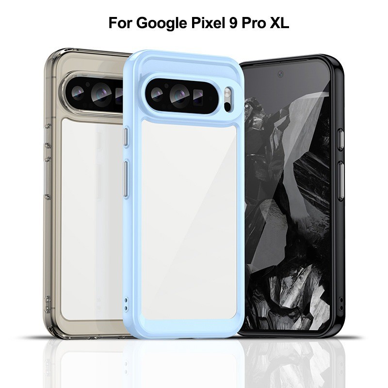 สีโปร่งใสสําหรับ Google Pixel 9 Pro XL 8A 7A 6A 6 7 8 Pro Pixel พับ 6pro 7pro 8pro 6 Pro 7 Pro 8 Pro 9pro 9proxl เคสโทรศัพท์ปกหลัง