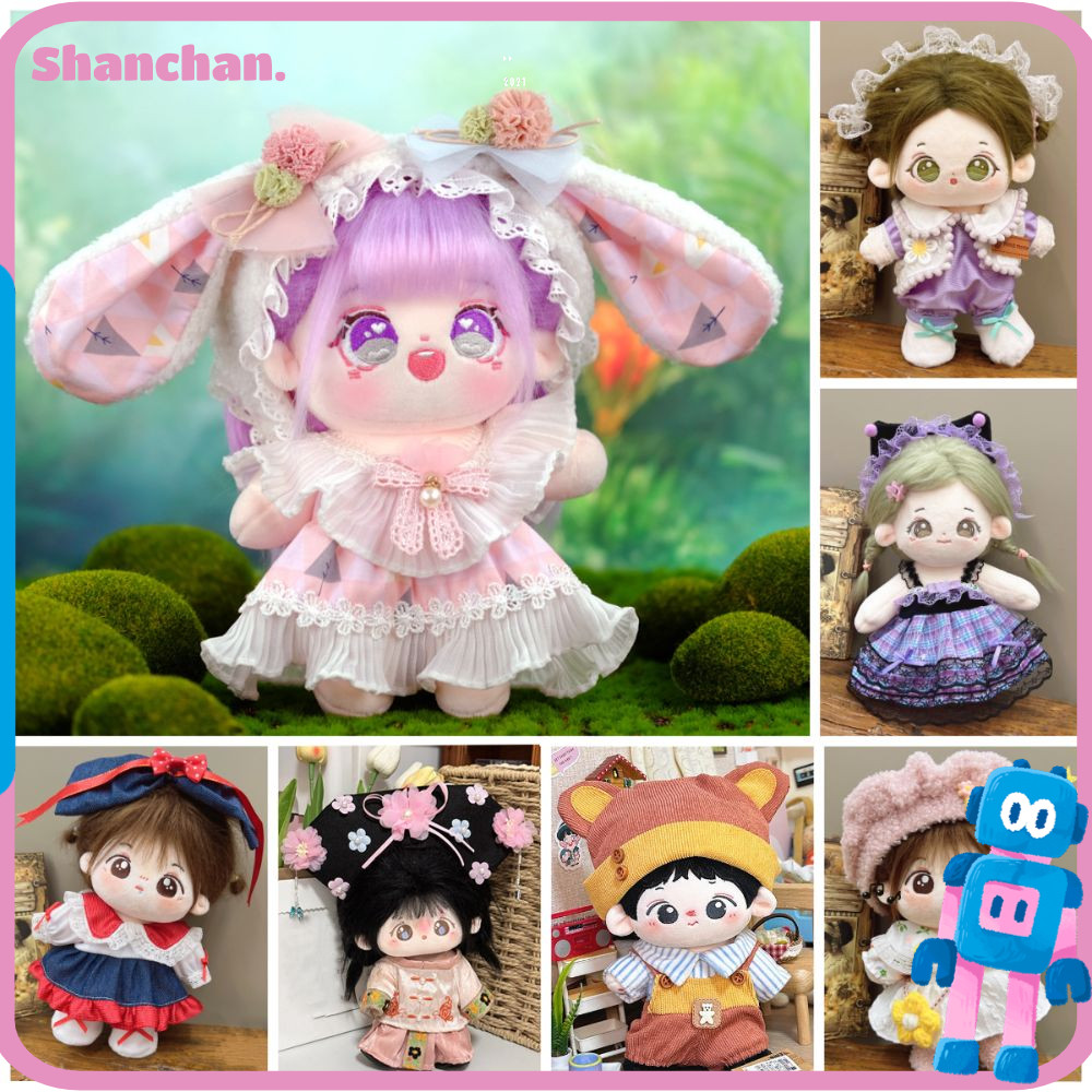 ชานชาน ชุดตุ๊กตาสูท,อุปกรณ์ตุ๊กตา หลากสี ขนาดเล็กเสื้อผ้า,อุปกรณ์ประกอบฉากภาพของขวัญ20ซมคอสเพลย์ตุ๊กตาหมวกชุดผ้าฝ้ายยัดตุ๊กตา